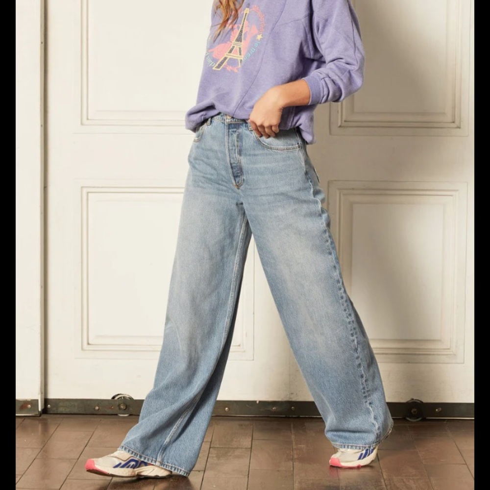Boyish jeans the jovi light wash wide leg denim 26